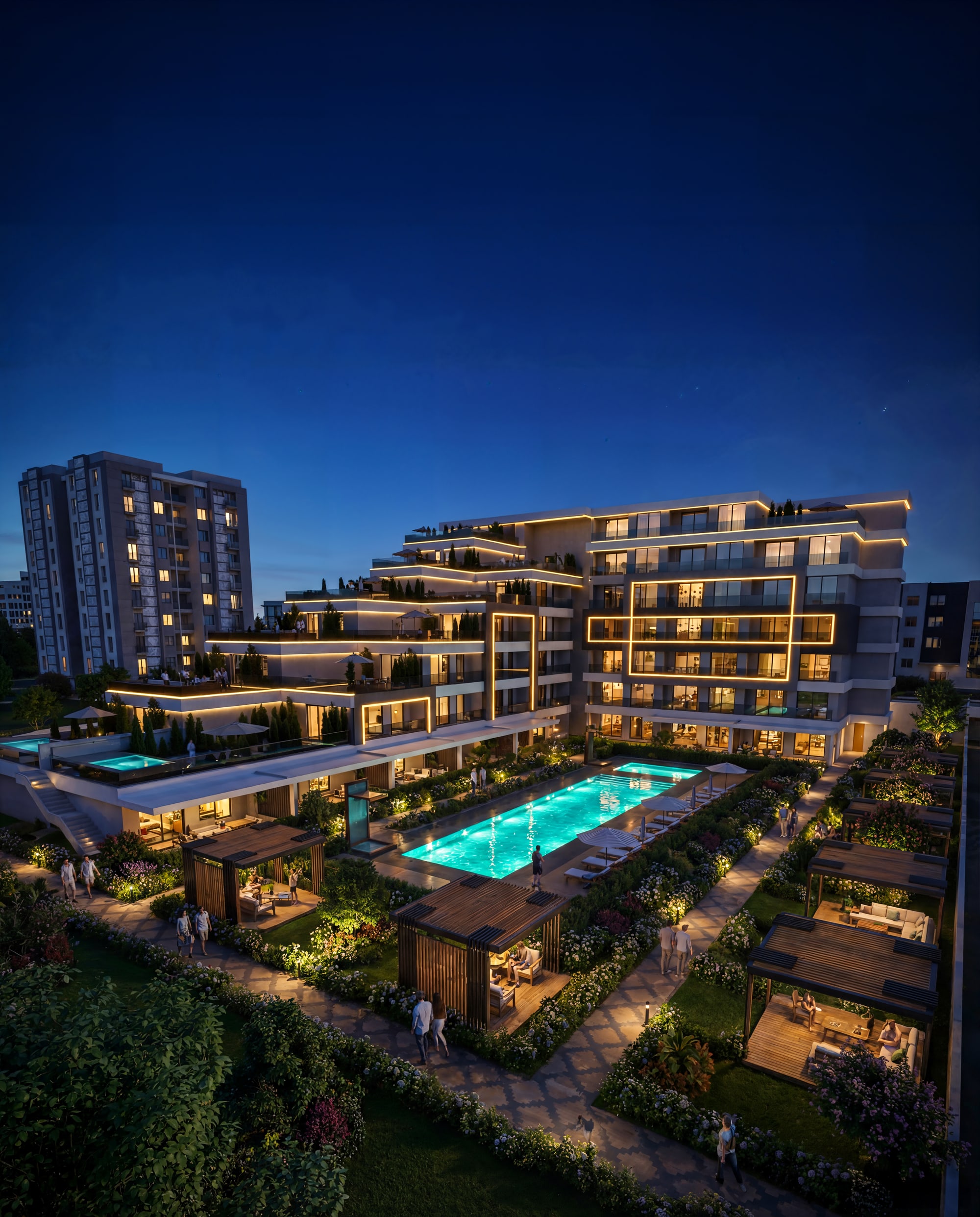 Alanya Residence projesi peyzaj görünümü
