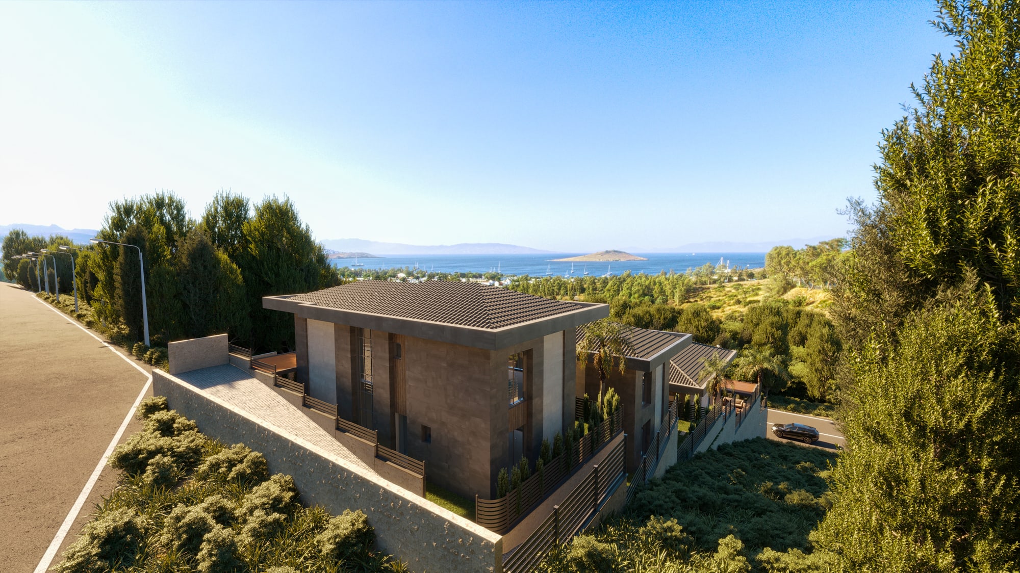 Kıyı Yamaçları kademeli villa kütleleri